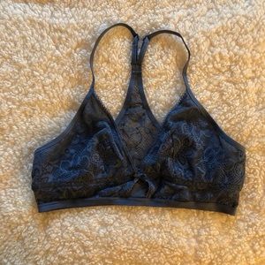 Blue Keyhole Lace Bralette